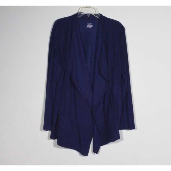 Cuddl Duds Climate Light Navy Velour Fleece 2 Piece Cardigan Lounge Set Sz 2X - Picture 4 of 6